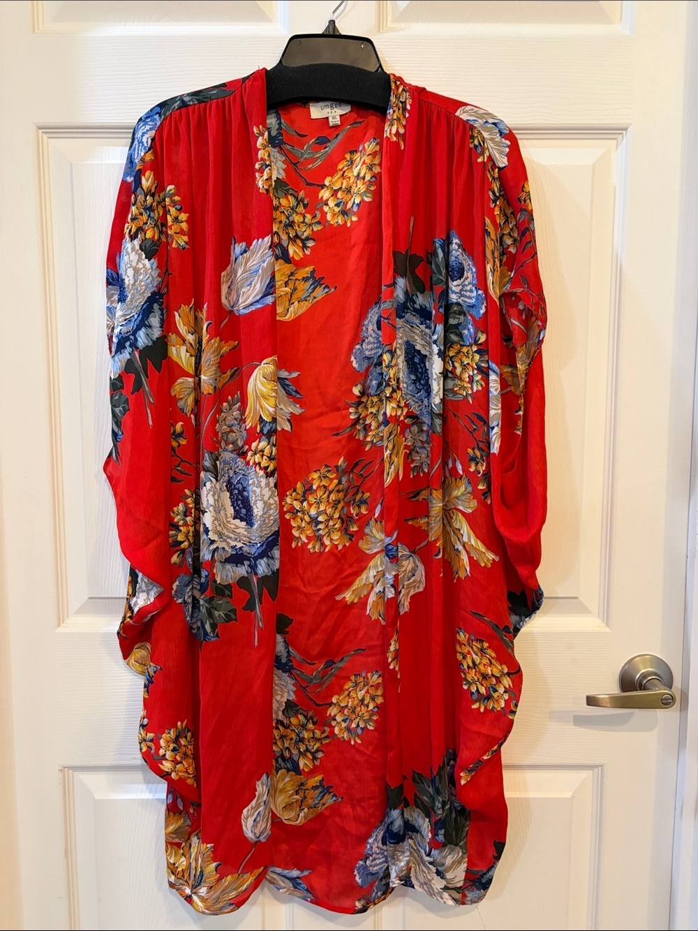 Umgee Red Floral Open Front Kimono